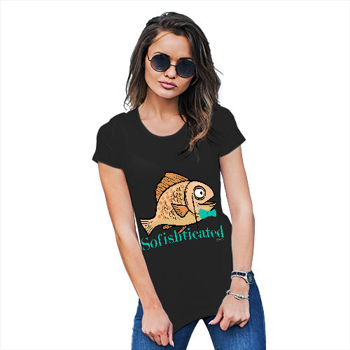 Novelty Tshirts Women Sofishticated Women's T-Shirt Small Black