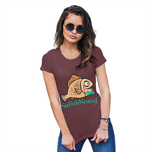 Womens Novelty T Shirt Sofishticated Women's T-Shirt Medium Burgundy