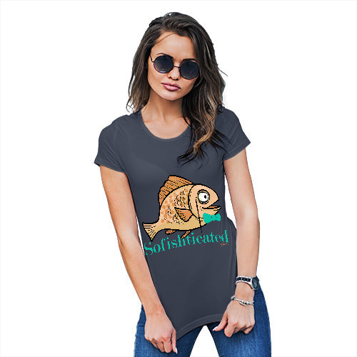 Womens T-Shirt Funny Geek Nerd Hilarious Joke Sofishticated Women's T-Shirt Large Navy