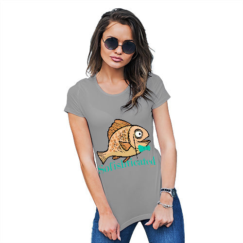 Womens Novelty T Shirt Sofishticated Women's T-Shirt Large Light Grey