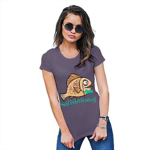 Womens T-Shirt Funny Geek Nerd Hilarious Joke Sofishticated Women's T-Shirt X-Large Plum