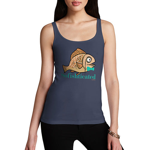 Womens Humor Novelty Graphic Funny Tank Top Sofishticated Women's Tank Top Small Navy