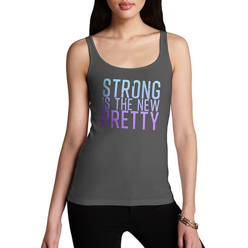 Funny Tank Top For Mom Strong Is The New Pretty Women's Tank Top X-Large Dark Grey