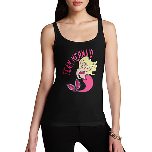 Women Funny Sarcasm Tank Top Team Mermaid Women's Tank Top Large Black