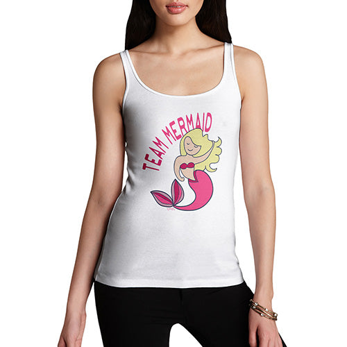 Womens Novelty Tank Top Christmas Team Mermaid Women's Tank Top X-Large White