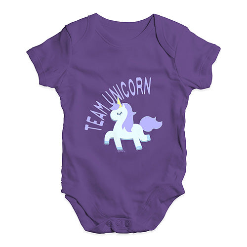 Team Unicorn Baby Unisex Baby Grow Bodysuit