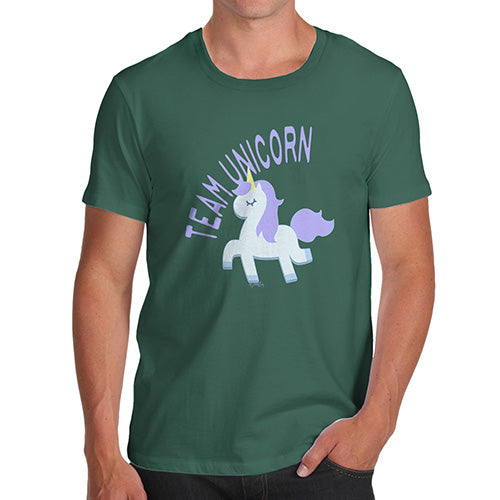 Novelty Tshirts Men Team Unicorn Men's T-Shirt Small Bottle Green