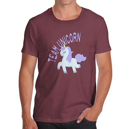 Funny T-Shirts For Men Team Unicorn Men's T-Shirt Large Burgundy