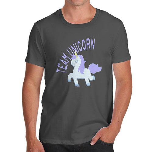 Mens T-Shirt Funny Geek Nerd Hilarious Joke Team Unicorn Men's T-Shirt Small Dark Grey