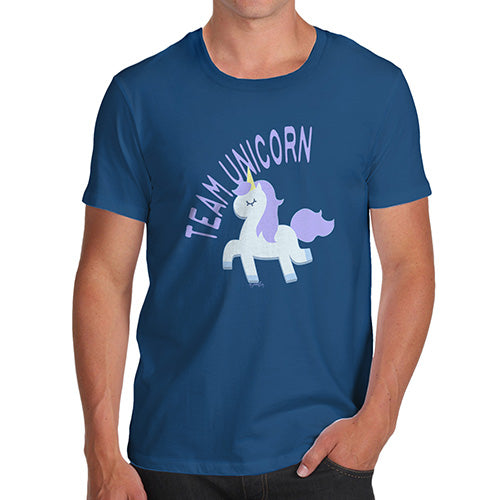 Funny T-Shirts For Men Team Unicorn Men's T-Shirt Large Royal Blue