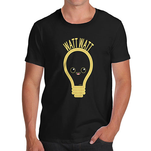 Funny Tee For Men Watt Watt Lightbulb Men's T-Shirt X-Large Black