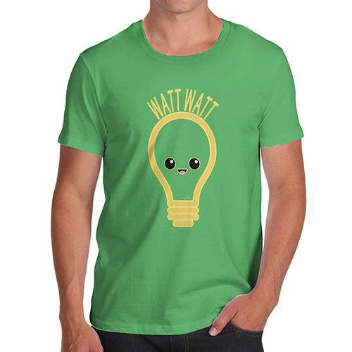 Funny T Shirts For Dad Watt Watt Lightbulb Men's T-Shirt X-Large Green