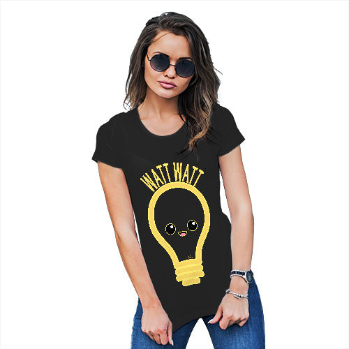 Novelty Gifts For Women Watt Watt Lightbulb Women's T-Shirt X-Large Black