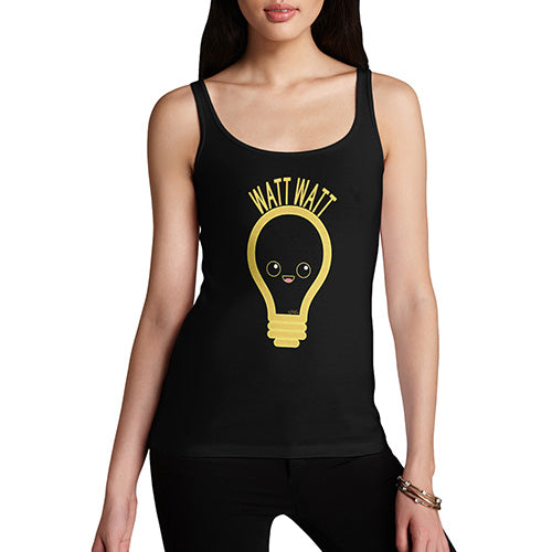 Novelty Tank Top Women Watt Watt Lightbulb Women's Tank Top X-Large Black