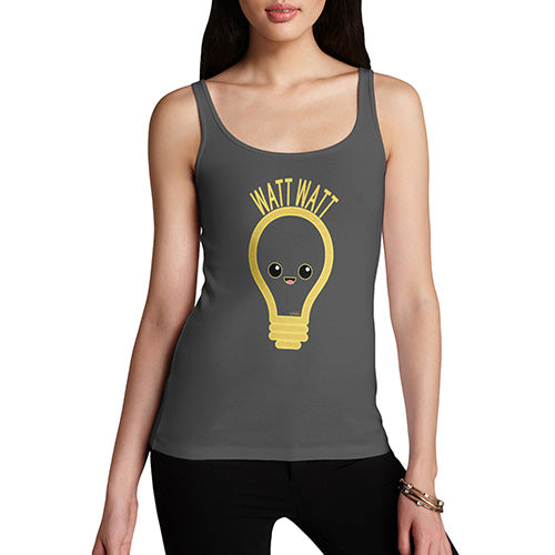 Novelty Tank Top Women Watt Watt Lightbulb Women's Tank Top Large Dark Grey