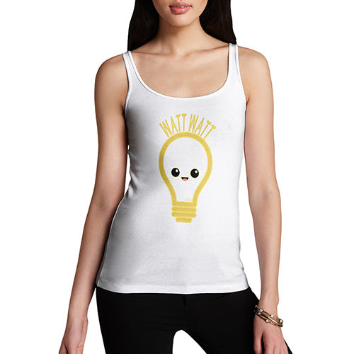 Funny Tank Tops For Women Watt Watt Lightbulb Women's Tank Top Medium White