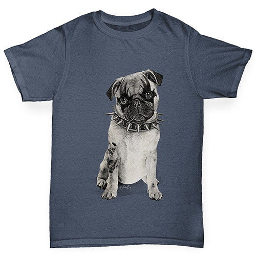 Boys novelty tees Punk Pug Boy's T-Shirt Age 3-4 Dark Grey