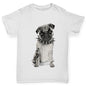 Kids Funny Tshirts Punk Pug Girl's T-Shirt Age 9-11 White