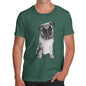 Funny T-Shirts For Guys Punk Pug Men's T-Shirt Large Bottle Green