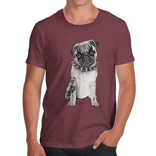 Funny T-Shirts For Men Sarcasm Punk Pug Men's T-Shirt Small Burgundy