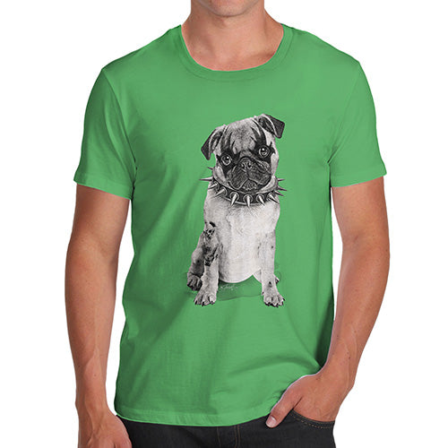 Funny Gifts For Men Punk Pug Men's T-Shirt Large Green