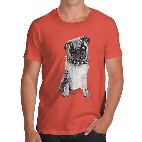 Funny T-Shirts For Guys Punk Pug Men's T-Shirt X-Large Orange