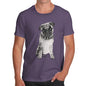 Mens T-Shirt Funny Geek Nerd Hilarious Joke Punk Pug Men's T-Shirt X-Large Plum