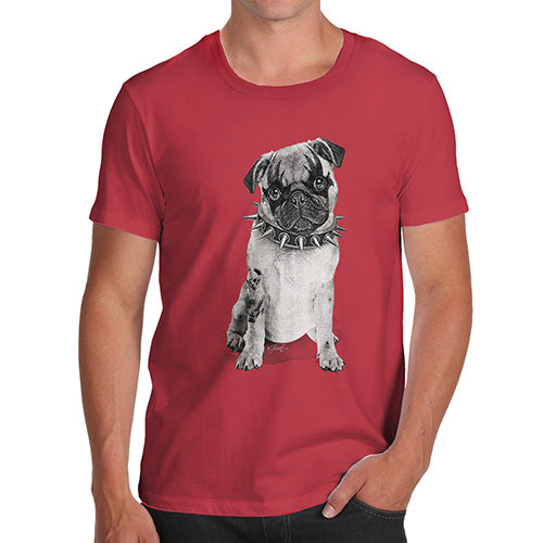 Mens Funny Sarcasm T Shirt Punk Pug Men's T-Shirt Small Red