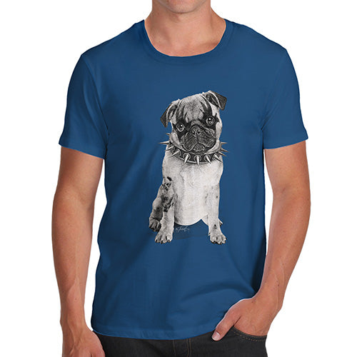 Funny T-Shirts For Guys Punk Pug Men's T-Shirt Small Royal Blue