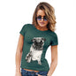 Womens Novelty T Shirt Punk Pug Women's T-Shirt X-Large Bottle Green