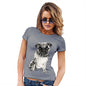 Funny T Shirts For Women Punk Pug Women's T-Shirt Medium Light Grey