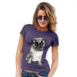 Womens Funny Tshirts Punk Pug Women's T-Shirt Medium Plum