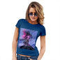 Novelty Gifts For Women Neon Lightning Volcano Women's T-Shirt X-Large Royal Blue