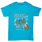 Kids Funny Tshirts Mahalo Honolulu Boy's T-Shirt Age 7-8 Azure Blue