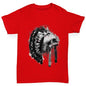 Boys Funny Tshirts Native American Headdress Boy's T-Shirt Age 9-11 Red