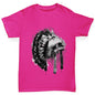 Girls novelty tees Native American Headdress Girl's T-Shirt Age 7-8 Pink