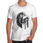 Novelty Tshirts Men Native American Headdress Men's T-Shirt Small White