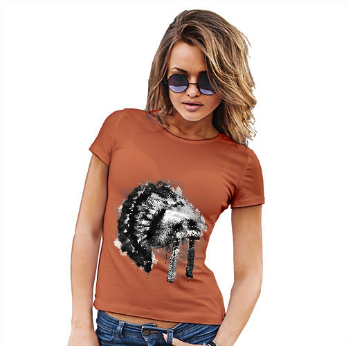 Womens Funny Tshirts Native American Headdress Women's T-Shirt Large Orange