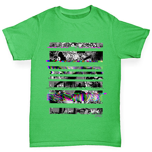 Girls Funny T Shirt Cartoon Glitches Girl's T-Shirt Age 3-4 Green