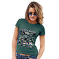 Funny T-Shirts For Women Cartoon Glitches Women's T-Shirt Small Bottle Green