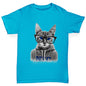 Boys novelty tees Nerdy Cat NYC Boy's T-Shirt Age 12-14 Azure Blue