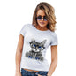 Womens T-Shirt Funny Geek Nerd Hilarious Joke Nerdy Cat NYC Women's T-Shirt Small White