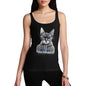 Womens Novelty Tank Top Christmas Nerdy Cat NYC Women's Tank Top Medium Black