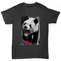 Novelty Tees For Boys Angry Rainbow Panda Boy's T-Shirt Age 3-4 Black