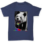 Kids Funny Tshirts Angry Rainbow Panda Boy's T-Shirt Age 12-14 Navy