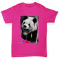 Novelty Tees For Girls Angry Rainbow Panda Girl's T-Shirt Age 12-14 Pink