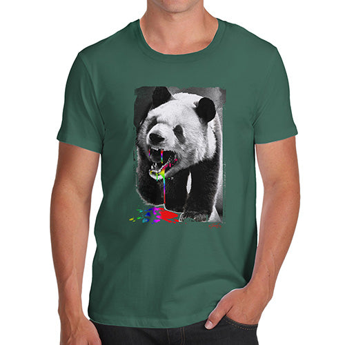Funny T-Shirts For Men Sarcasm Angry Rainbow Panda Men's T-Shirt Large Bottle Green