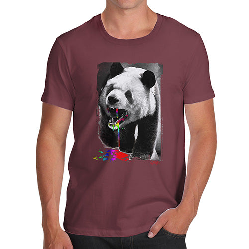Funny Tshirts For Men Angry Rainbow Panda Men's T-Shirt Medium Burgundy