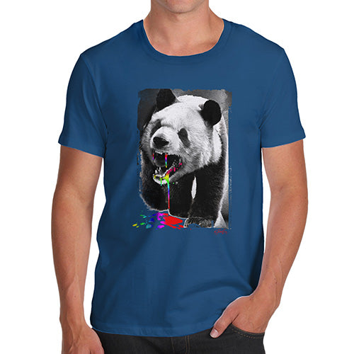 Funny Tshirts For Men Angry Rainbow Panda Men's T-Shirt X-Large Royal Blue