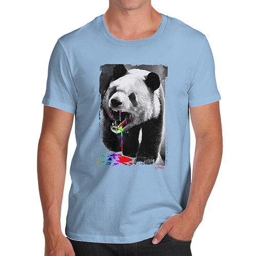 Funny T-Shirts For Men Sarcasm Angry Rainbow Panda Men's T-Shirt Medium Sky Blue